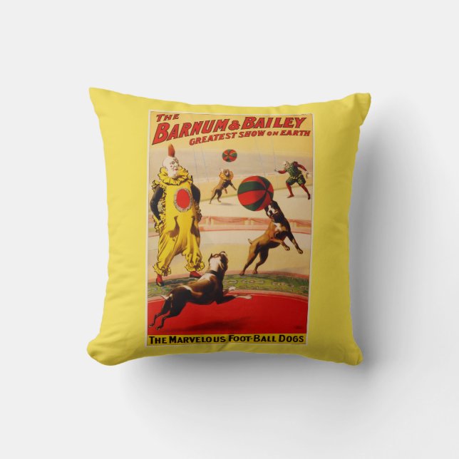 Coussin Carreau 16" de COTON x 16" BARNUM et BAILEY (Recto)