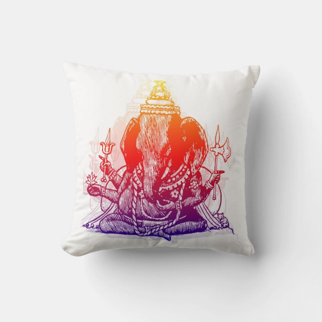 Coussin Carreau 16" de Ganesha x 16" (Recto)