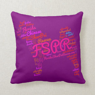 Coussin Carreau 16" de nuage de mot de FSPR x 16"