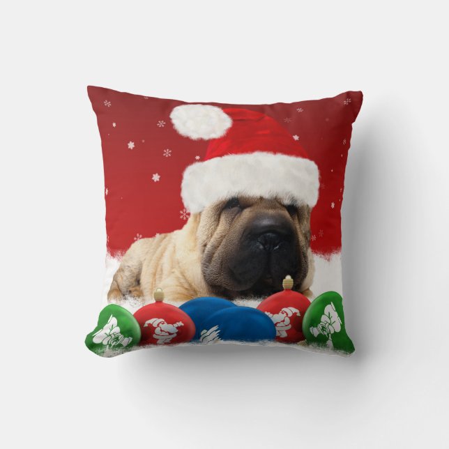 Coussin Carreau 16" de polyester d'hiver de Shar Pei x 16" (Recto)