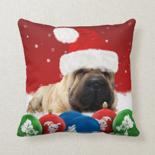 Coussin Carreau 16" de polyester d'hiver de Shar Pei x 16"