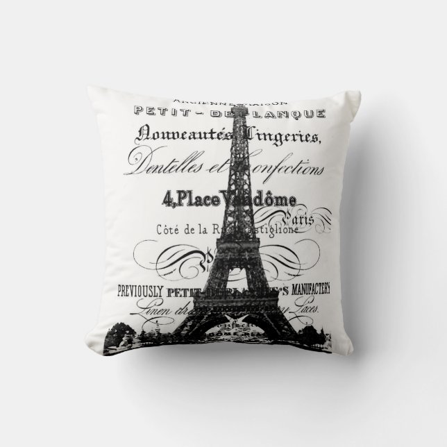 Coussin Carreau 20" de Tour Eiffel x 20" (Recto)