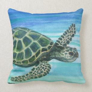 Coussin Carreau 20x20 Kihei réversible Maui /Turtle
