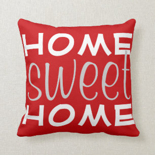 Coussin Carreau à la maison doux à la maison rouge