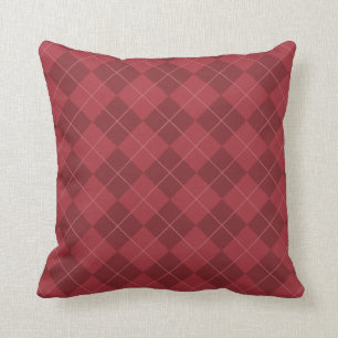 Coussin Carreau à motifs de losanges rouge de canneberge