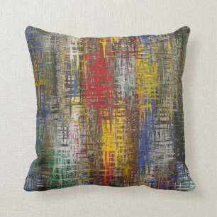 Coussin Carreau abstrait de couleurs primaires