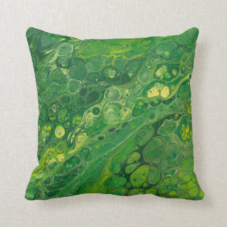 Coussin Carreau abstrait vert et du jaune |