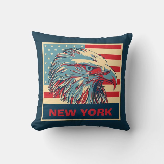 Coussin Carreau américain d'aigle de New York (Recto)