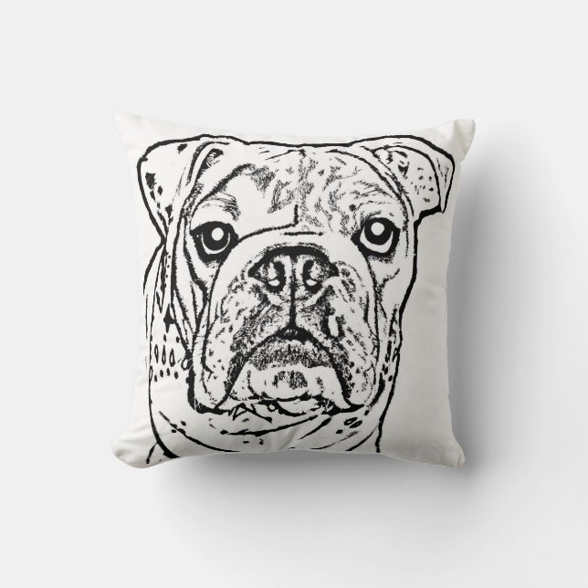 Coussin Carreau anglais de bouledogue (Recto)
