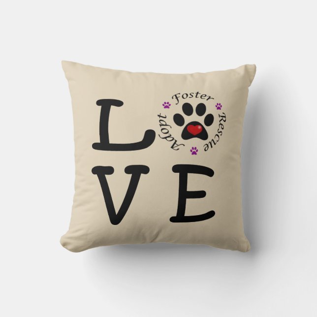 Coussin Carreau animal de polyester d'amour de délivrance (Recto)