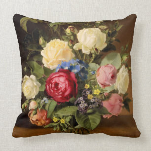 Coussin Carreau antique "de roses victoriens" d'impression