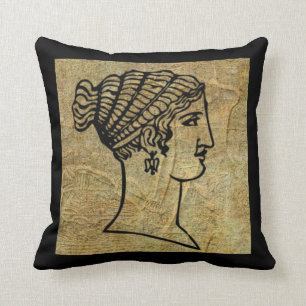 Coussin Carreau antique grec de rouleau de femme Grecque