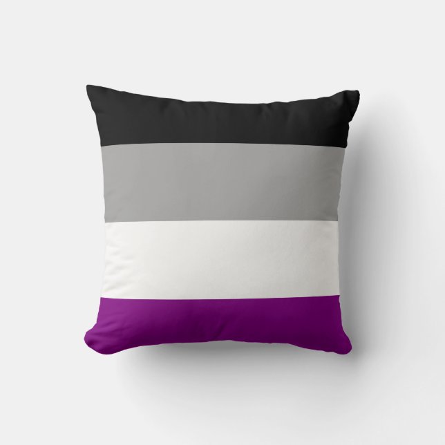 Coussin Carreau asexuel de drapeau de fierté (Recto)