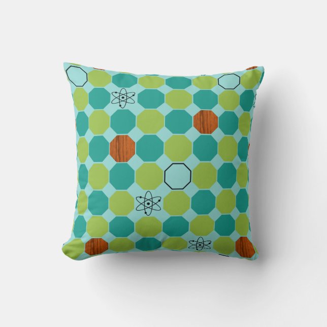 Coussin Carreau atomique d'octogones (Recto)