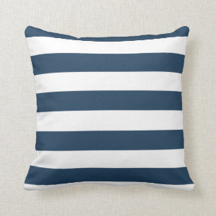 Coussin Carreau audacieux de bleu marine et blanc de