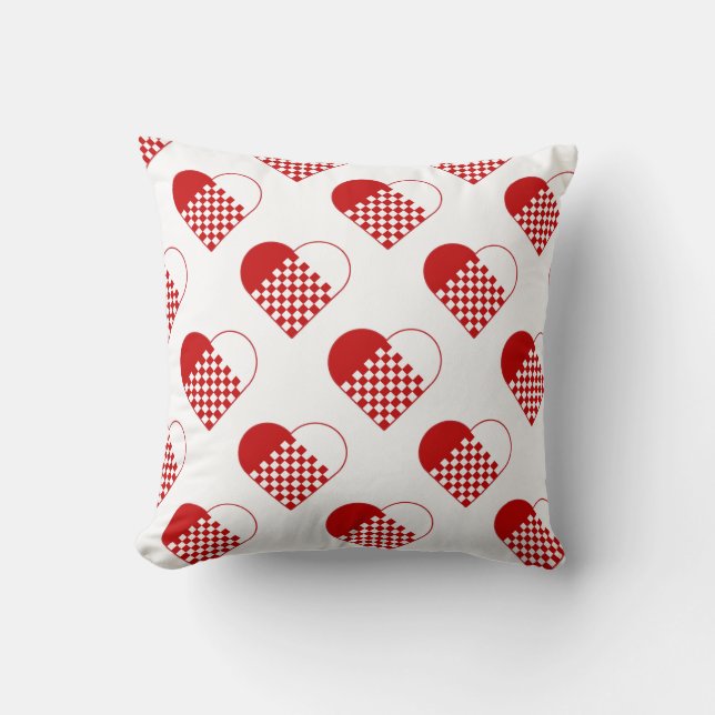 Coussin Carreau aux coeurs de rouge de fraise (Recto)