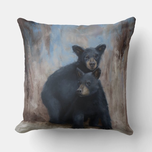 Coussin Carreau avec deux l'ours CUB (Recto)