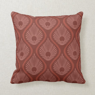 Coussin Carreau avec la conception de paon d'art déco