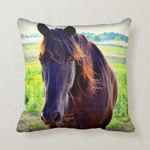 Coussin Carreau avec le cheval de marche magnifique du