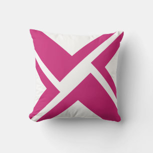 Coussin Carreau blanc et magenta