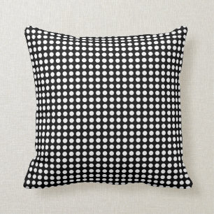 Coussin Carreau blanc et noir de point de polka