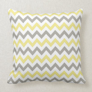 Coussin Carreau blanc, jaune et gris de conception de