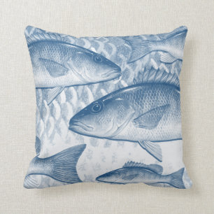 Coussin Carreau bleu de cordelette de palétuvier