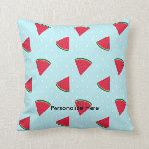 Coussin Carreau bleu de fruit d'été d'amusement de