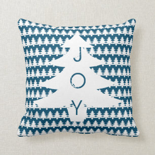 Coussin Carreau bleu de Noël
