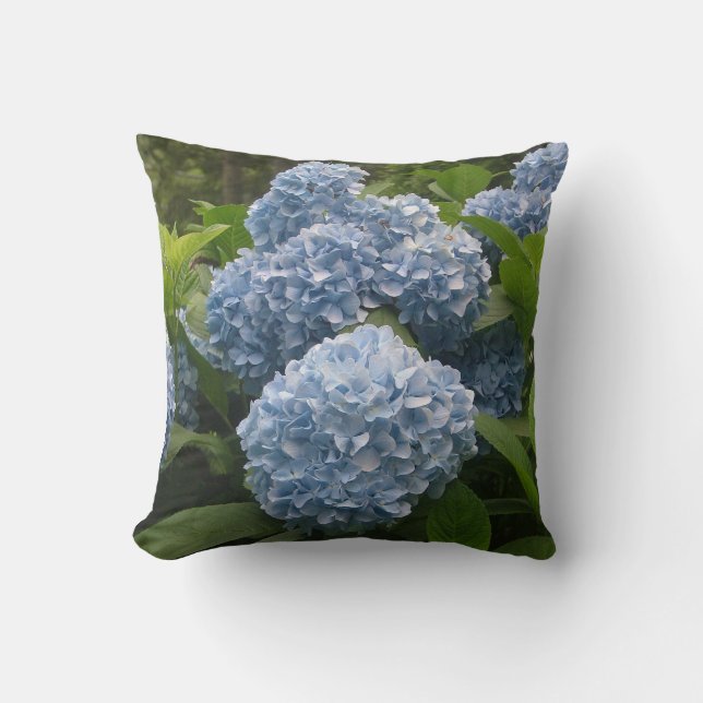 Coussin Carreau bleu d'hortensia (Recto)