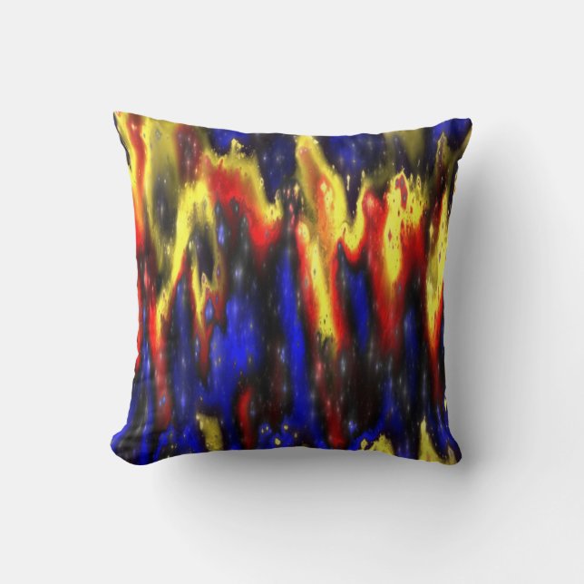 Coussin carreau bleu et jaune rouge (Recto)