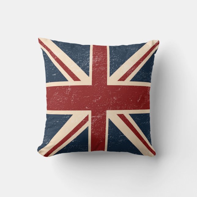 Coussin Carreau britannique affligé de drapeau d'Union (Recto)