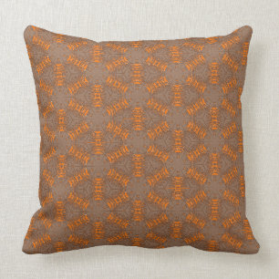 Coussin Carreau Brown d'orange et de moka de gris