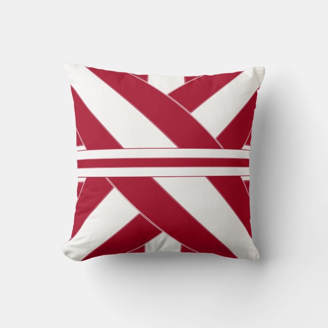 Coussin Carreau cardinal et blanc de Ribbonesque (Recto)