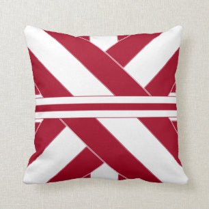 Coussin Carreau cardinal et blanc de Ribbonesque
