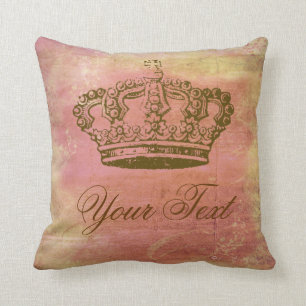 Coussin Carreau carré personnalisé de couronne vintage