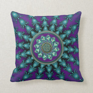 Coussin Carreau celtique de mandala d'Aqua pourpre