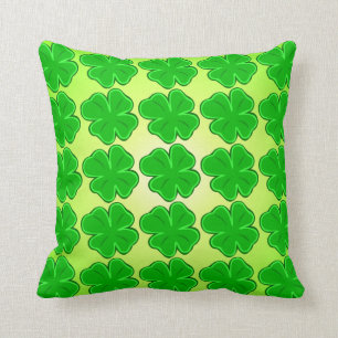 Coussin Carreau chanceux de trèfle de feuille du shamrock