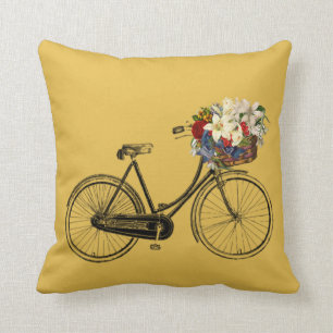 Coussin Carreau chaud épicé de fleur de bicyclette de
