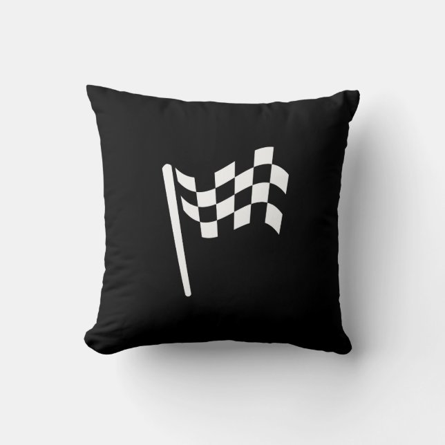 Coussin Carreau Checkered de pictogramme de drapeau (Recto)