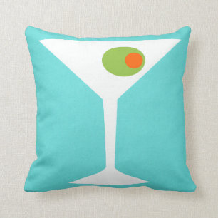 Coussin Carreau classique de Martini de film (turquoise)