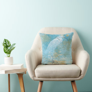 Coussin Carreau côtier de l'oiseau   de héron de Milou d