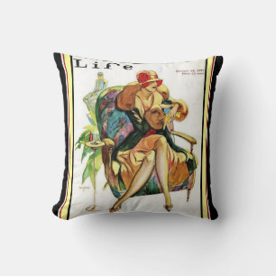 Coussin Carreau d'aileron d'art déco de la vie