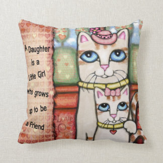 Coussin Carreau d'amour de chats de mère et de fille