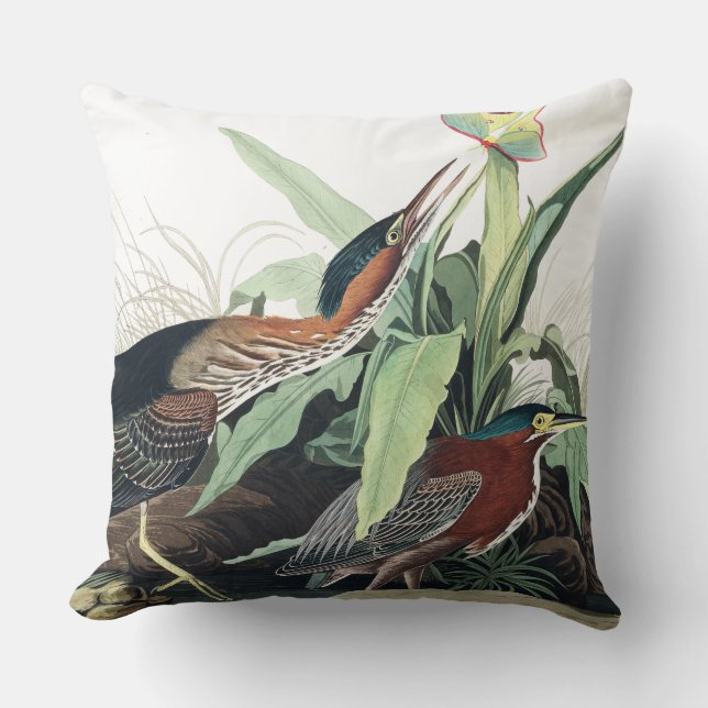 Coussin Carreau d'animal de faune d'oiseaux de héron (Recto)