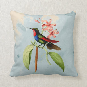 Coussin Carreau d'aquarelle de colibri de saphir