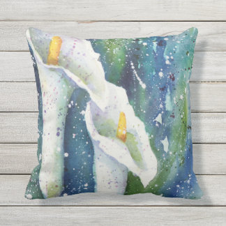 Coussin Carreau d'aquarelle de zantedeschia
