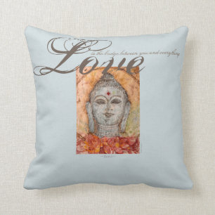 Coussin Carreau d'art d'aquarelle de Bouddha de citation