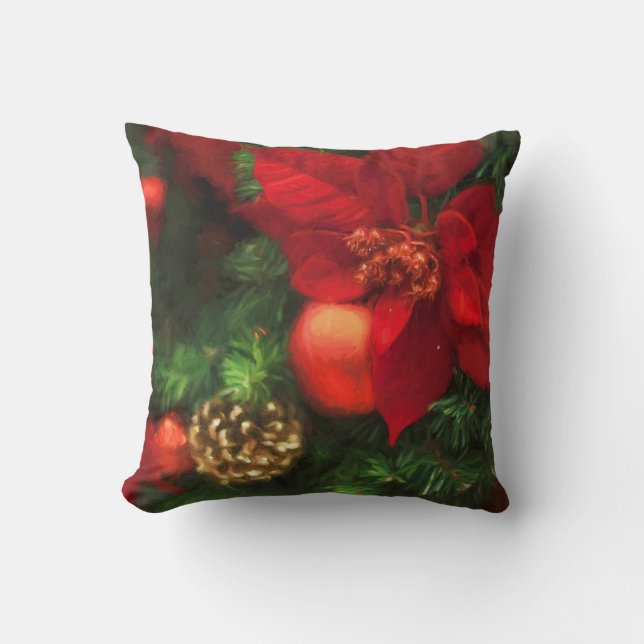Coussin Carreau de beauté de poinsettia (Recto)