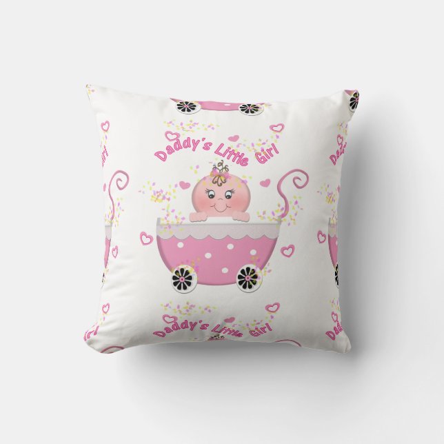 Coussin Carreau de boguet de bébé de la petite fille du (Recto)